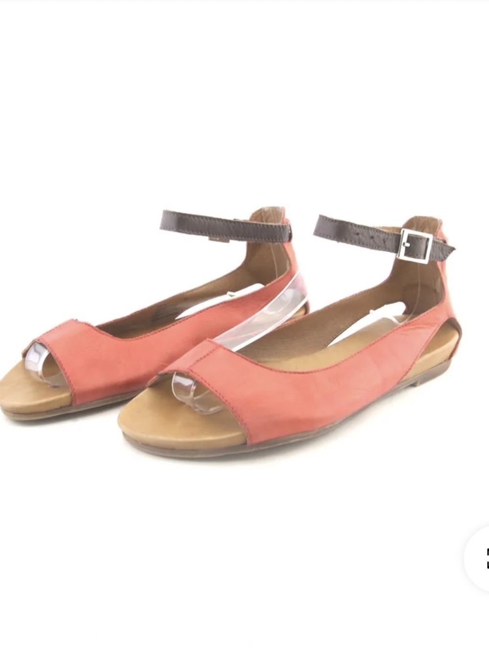 Miz Mooz Coral Open-Toe Ankle-Strap Sandals with Brown Buckle